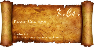 Koza Csongor névjegykártya
